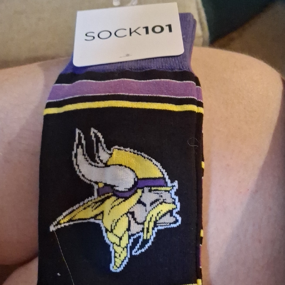 Minnesota Vikings Black and Purple Crew Socks